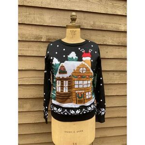 Tipsy Elves WOMEN'S LIGHT SHOW LIGHT UP UGLY CHRISTMAS SWEATER Small NWT